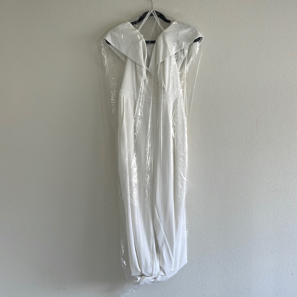 David Bridal White Jumpsuit with pockets!